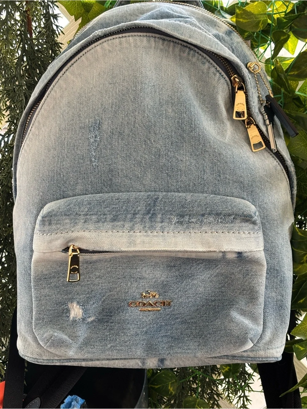 Coach Jean Taylor Backpack In Loved Denim